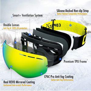 스포츠 스키용품 COPOZZ Ski Goggles G1 Mens Womens Snowboard Snowboarding - Over Glasses Double Lens