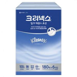 크리넥스 밀크 에센스 로션 천연펄프 미용티슈 2겹 1080매 1개