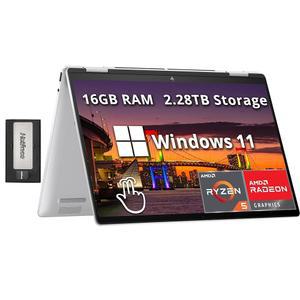 HP Envy x360 2-in-1 14인치 WUXGA 터치스크린 노트북 AMD Ryzen 5 8640HS 16GB LPDDR5 2.28TB 스토리지 (2