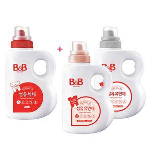 비앤비 섬유 세제 + 유연제 용기set  베르가못 자스민 아기 세탁 빨래 비누 유아