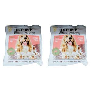 노브랜드 비프고구마져키1kg x 2팩 소고기 닭고기함유 강아지훈련간식 애견육포