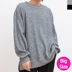 [KMG]남성 빅사이즈 데일리 라운드넥 골지 니트 티셔츠