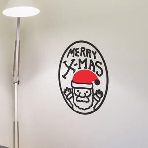 코이핀즈 타원안의 산타 merry x mas 크리스마스 장식 스티커 small