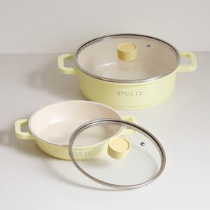 [STOLTZ] 국내생산 슈톨츠 머랭 쿡웨어 IH 전골냄비 2종 세트 (20cm+24cm전골)