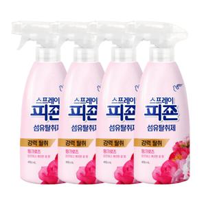 섬유탈취제 피죤분무기 피죤스프레이 핑크로즈 490ml 4개
