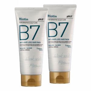 [유통기한 임박] 포레스트스토리 B7 약산성 탈모 헤어팩, 200ml, 2개