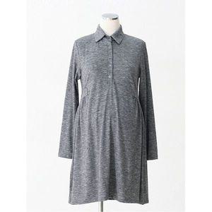 [하프클럽/스위트플러스]임산부 봄 소프트 카라 단추 원피스(수유가능)