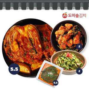 도미솔 포기5.5kg+열무김치2kg+총각김치2kg+깻잎김치0.5kg, 총10kg
