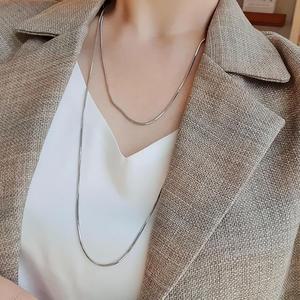 여자 한줄 스네이크 뱀줄 롱네크리스 목걸이
