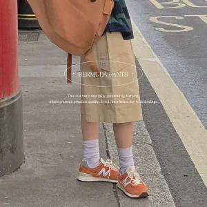 핫핑 부이젤 코튼 라벨패치 비죠 버뮤다팬츠
