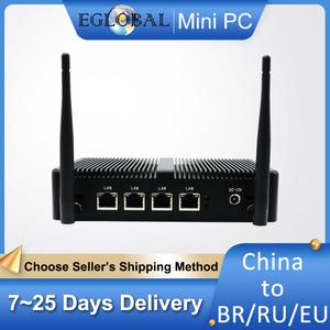 Eglobal 팬리스 Pfsense 미니 PC 리눅스 J1900 쿼드 코어 나노 Itx 4 x 인텔 WGI211AT 기가비트 RJ45 랜 방