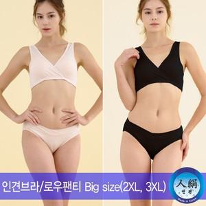 [하프클럽/프레벨라]빅사이즈 임산부 수유브라 1매+브이랩팬티 2매 세트
