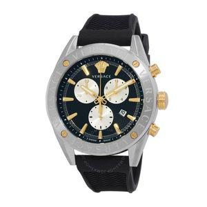 Versace 베르사체 V-크로노 크로노그래프 쿼츠 블랙 다이얼 남성용 시계 VEHB00119