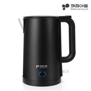 키친아트 스텐 1.7L 보온 무선 전기포트 추천-블랙-대용량 컵 12잔 학교 사무실 선물