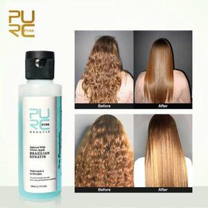 3.7% PURC 애플 향 케라틴 트리트먼트, 스트레이트닝 헤어 리페어, 손상된 곱슬 머리, 브라질 케어
