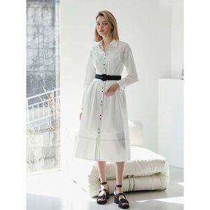 [하프클럽/에고이스트]배색 스티치 카라 롱 원피스 EN2WO365