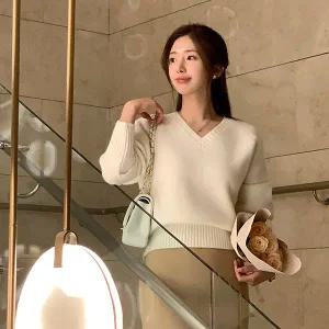 (포근보들/초봄까지쭈욱) 헤이린 소프트 브이넥 니트 nt4929
