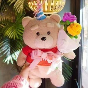 테드 곰 인형 꽃다발 2type/봉제/곰돌이/봉재/어린이/장난감/선물/베어/낮잠/곰도리/수면/애착/쿠션/동물
