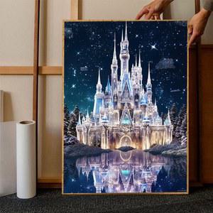 성 보석십자수 DIY 대형 라운드 45x60cm 그림 아트 공주 랜드