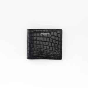 생로랑 크로커다일 프린트 반지갑 BLACK 396307DZEDE1000