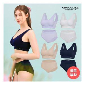 크로커다일 심리스 퓨징 감탄브라 퍼플 크림 4종 CDW4M3031_T 726135