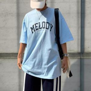 여성 박스티 반팔 프린트 레터링 힙 커버 데일리 티셔츠