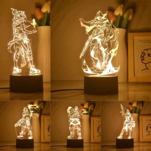 Valorant 그림 3D LED 밤 램프 장난감 빛 룸 장식 Jett Gekko 테이블 생일 크리스마스 선물