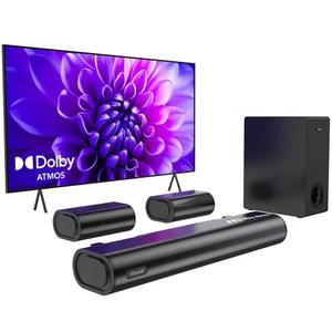 eARC/ARC/Opt, 보이스, 스피커 클리어 애트모스 블루투스 380W 서브우퍼, 2개 1인치 사운드 후면 파워 25인치 5 유선 돌비 PC 하이윌 TV용 사운드바, 서라운드 , 시스템,