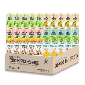[미니 캔음료수 세트] 175-180ml 5종 각6개씩 / 총 30개 (과일촌 배 + 청포도 + 매실 + 과일믹스 + 프레주 복숭아 + 망고)
