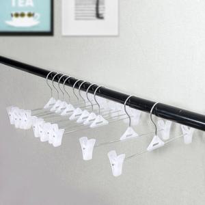 (10p)(화이트) 집게 바지걸이/옷걸이/고정식/일자/치마/걸이/가정용/좁은/공간/회전/고리/길이/조절/내구성