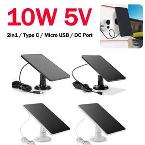 마이크로 USB C 타입 태양광 패널, 야외 전지 충전기, 보안 카메라용 소형 가정용 조명 시스템, 10W, 5V, 2