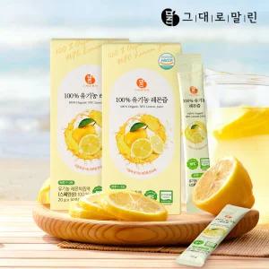 그대로말린 100% 유기농 NFC 레몬즙 14포+14포 레몬수 레몬 착즙 원액 스틱