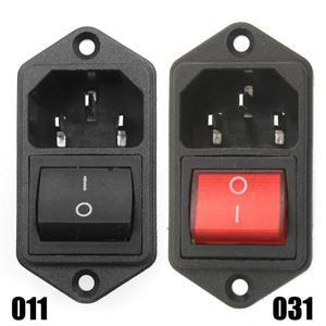 IEC320 C14 AC 전원 코드 소켓 콘센트 커넥터 퓨즈 홀더 ON OFF 로커 스위치