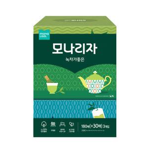 모나리자 녹차가좋은 180+30매 3입 4개 총12입 각티슈 천연펄프 미용티슈