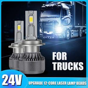 라이트 h3 헤드라이트 24V 조명 차량 화물차 트럭 공급 h4 H7 9012 LED 전구 h1 전원 장치