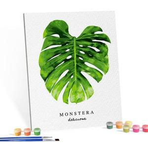 아이러브페인팅 DIY캔버스형 그림그리기40x50cm 보태니컬 몬스테라1