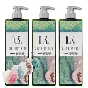 사해 솔트바디워시 750ml 3통 샤워볼증정 자연유래성분 민감피부 미네랄 영양제 천연 소금100%