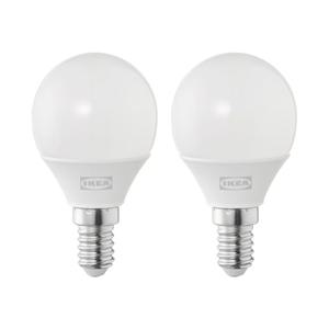 이케아 SOLHETTA 솔헤타 LED 전구 E14/250루멘 2개 한세트 구형 오팔 화이트/조명