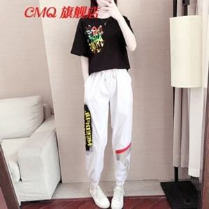 홍콩 세트 반팔 트레이닝 패키지 CMQ 여여름 여성트레 여성트레이닝 트레이닝 케쥬얼트레이닝
