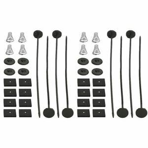 자동차 범용 전기 라디에이터 선풍기 장착 키트, 1/2 세트, 8x9 인치 타이, 16x 고무 패드, 8x 커넥터, 용수철