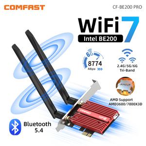 데스크탑 무선 네트워크 카드 어댑터 와이파이 원격 제어 7 PCIE 8774M BE200 BT5.4 게임용 PCI-E 2.4G 5G