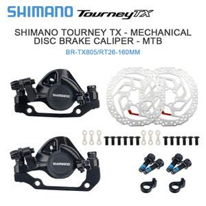 Shimano TOURNEY TX BR TX805 기계식 디스크 브레이크 캘리퍼스 수지 패드 G3 HS1 RT10 RT26 로터 160mm 자전거 액세서리