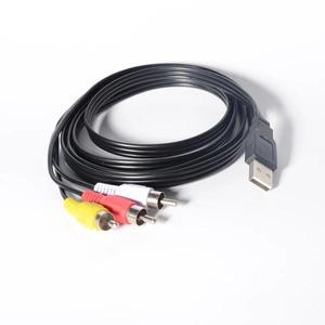호환 USB-3RCA 케이블 IGreely 1.5m USB Male-3 RCA 잭 분배기 TV/PC 용  비디오 AV 컴포지트 어댑터