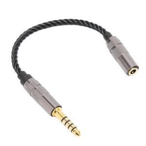 호환 헤드폰 어댑터 케이블 금도금 커넥터 음악  3.5MM 스테레오 여성 코드에 4.4MM 밸런스드 남성