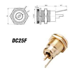 호환 금도금 고전류 DC 커넥터 패널 마운트용 너트 포함 암 잭 소켓 모형 DC25F  DC21F 30V 20A 5.5x2.1mm