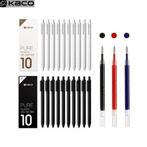 YOUPIN KacoGreen KACO 0.5mm 사인 펜, 갤런 잉크, 부드러운 필기구, 내구성 좋은 서명 검정 및 파란색 리