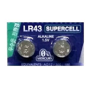 슈퍼셀 무수은 건전지 LR43(1알) 1.5V 알카라인 전지