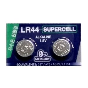슈퍼셀 무수은 건전지 LR44(1알) 1.5V 알카라인 전지