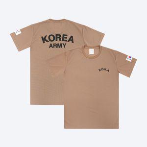 군인 반팔 / 쿨링 ROKA 사막색 로카티 - 스포츠웨어 트레이닝 기능성 헬스장 체육대회 반티 운동복 헬스복