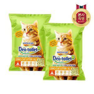 [엘지생활건강]데오토일렛 고양이 모래 4L x2개_유니참펫